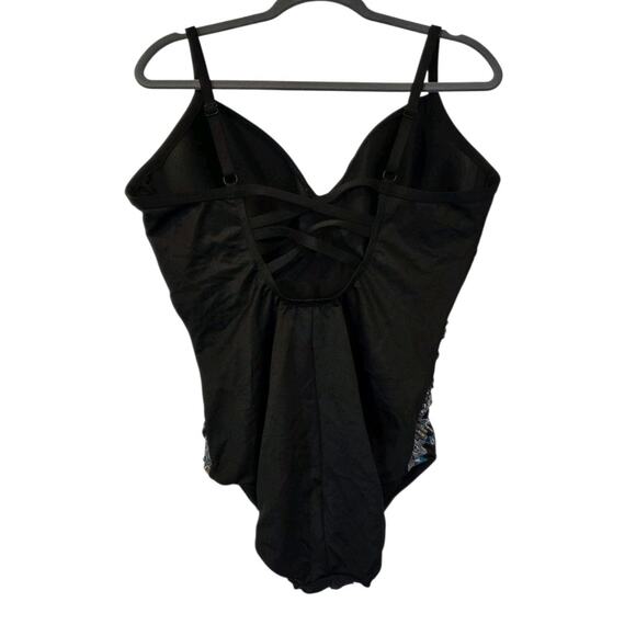 Miraclesuit Precioso Temptation DD Cup One-piece Swimsuit, Black Multicolor 14 - Picture 5 of 13